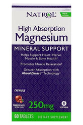 Natrol - Magnesium High Absorption, 250mg Cranberry Apple - 60 chewable tabs - Nutri.se